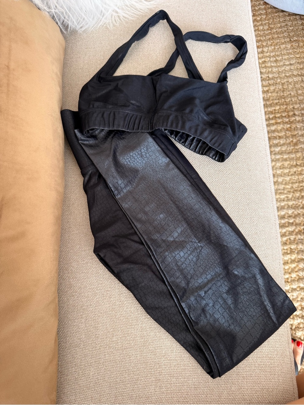 Carbon38 Black Textured Leggings